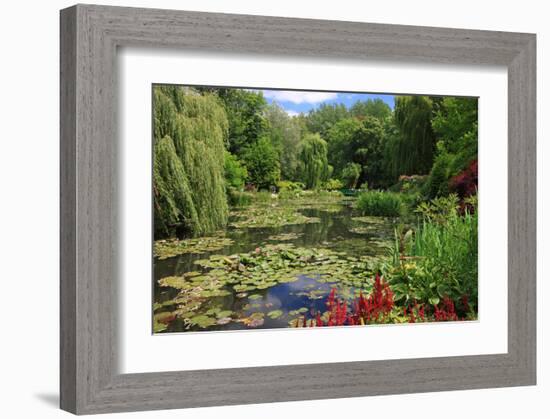 Claude Monet's Water Garden in Giverny, Department of Eure, Upper Normandy, France-null-Framed Art Print