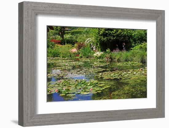 Claude Monet's Water Garden in Giverny, Department of Eure, Upper Normandy, France-null-Framed Art Print