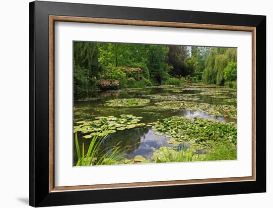 Claude Monet's Water Garden in Giverny, Department of Eure, Upper Normandy, France-null-Framed Art Print