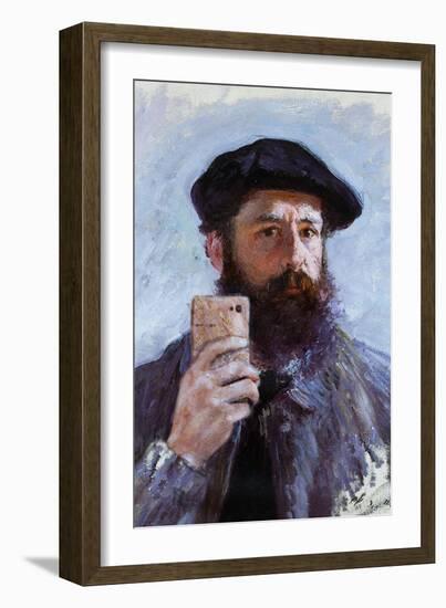 Claude Monet Selfie Portrait-null-Framed Art Print