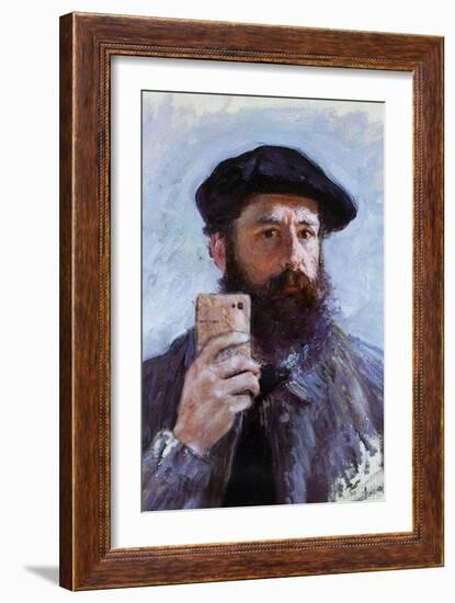 Claude Monet Selfie Portrait-null-Framed Art Print