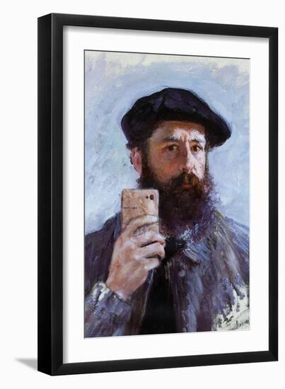 Claude Monet Selfie Portrait--Framed Art Print