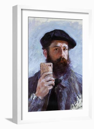 Claude Monet Selfie Portrait-null-Framed Art Print