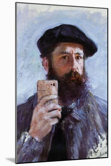 Claude Monet Selfie Portrait-null-Mounted Art Print