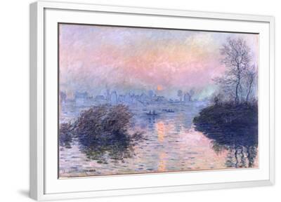 Sunset on the Seine at Lavacourt, Winter Effect Premium Giclee