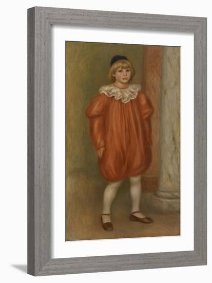 Claude Renoir in Clown Costume, 1909-Pierre-Auguste Renoir-Framed Giclee Print