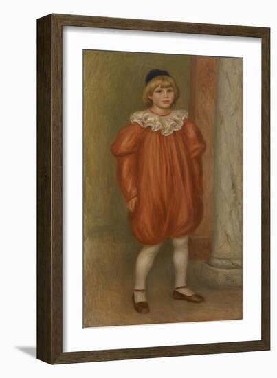 Claude Renoir in Clown Costume, 1909-Pierre-Auguste Renoir-Framed Giclee Print