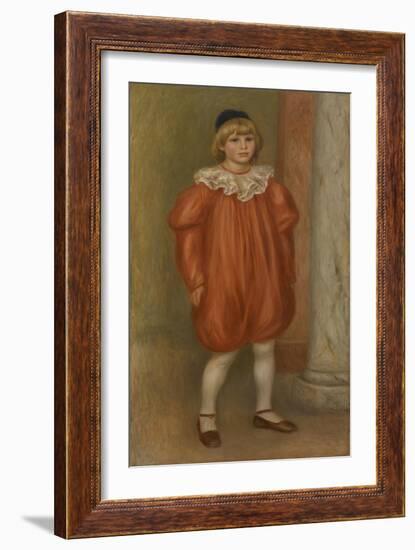 Claude Renoir in Clown Costume, 1909-Pierre-Auguste Renoir-Framed Giclee Print