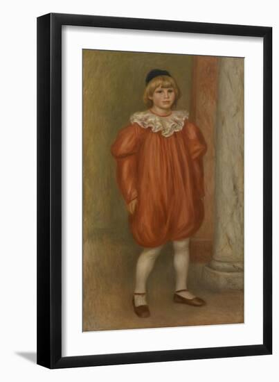 Claude Renoir in Clown Costume, 1909-Pierre-Auguste Renoir-Framed Giclee Print