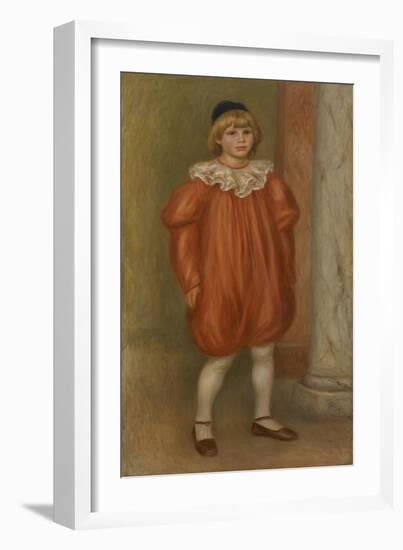 Claude Renoir in Clown Costume, 1909-Pierre-Auguste Renoir-Framed Giclee Print