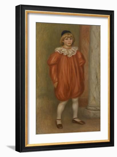 Claude Renoir in Clown Costume, 1909-Pierre-Auguste Renoir-Framed Giclee Print