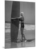 Claudette Colbert in White Swim Cap and Two Piece Bathing Suit on Santa Monica Beach-Peter Stackpole-Mounted Premium Photographic Print