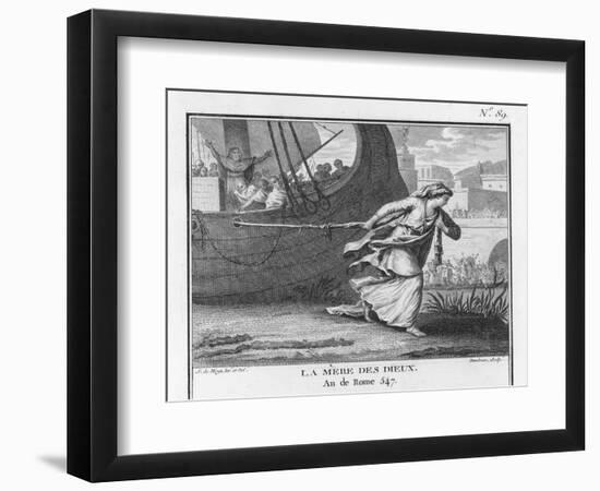 Claudia Quinta Clears Her Name by Dragging a Ship Bearing a Statue of the Mother Goddess into Rome-Augustyn Mirys-Framed Art Print