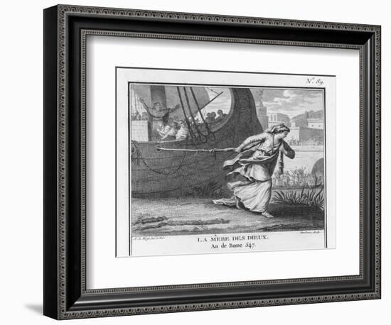 Claudia Quinta Clears Her Name by Dragging a Ship Bearing a Statue of the Mother Goddess into Rome-Augustyn Mirys-Framed Art Print