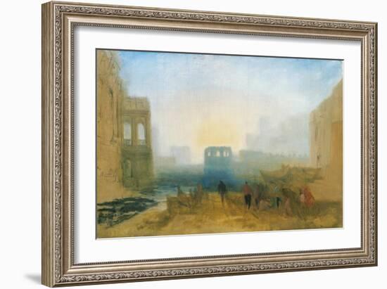 Claudian Harbour Scene: Study for 'Dido Directing the Equipment of the Fleet'-J. M. W. Turner-Framed Giclee Print