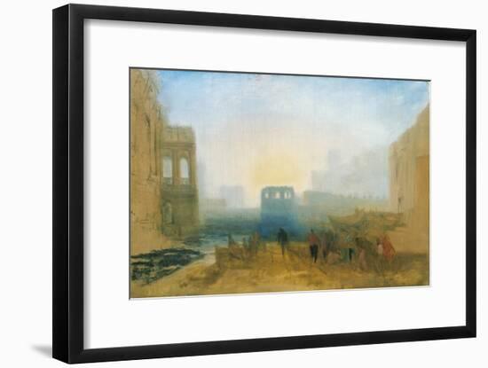 Claudian Harbour Scene: Study for 'Dido Directing the Equipment of the Fleet'-J. M. W. Turner-Framed Giclee Print