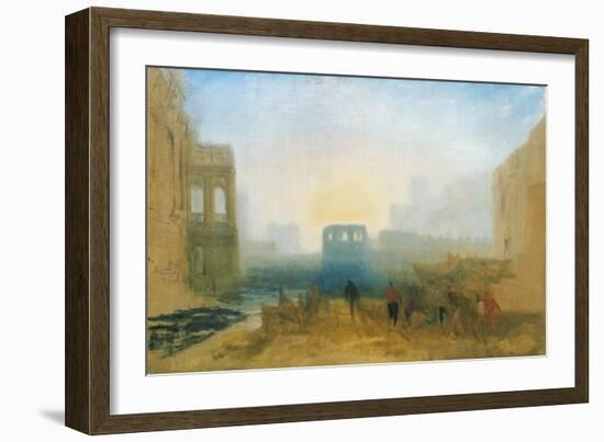 Claudian Harbour Scene: Study for 'Dido Directing the Equipment of the Fleet'-J. M. W. Turner-Framed Giclee Print