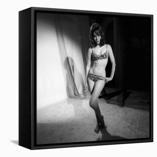 Claudine Auger on the Set from the Movie Thunderball-Mario de Biasi-Framed Premier Image Canvas