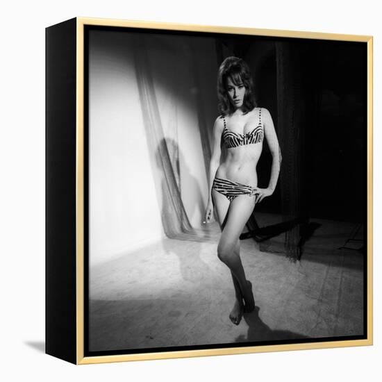 Claudine Auger on the Set from the Movie Thunderball-Mario de Biasi-Framed Premier Image Canvas