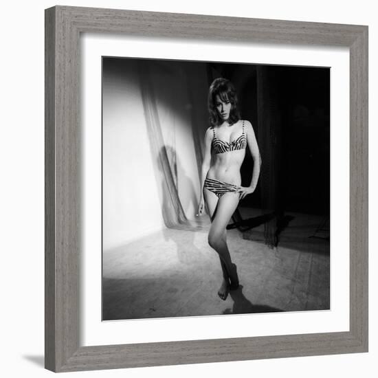 Claudine Auger on the Set from the Movie Thunderball-Mario de Biasi-Framed Photographic Print