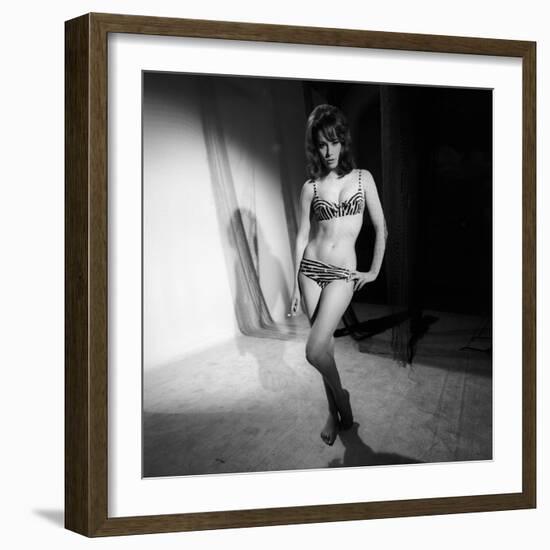 Claudine Auger on the Set from the Movie Thunderball-Mario de Biasi-Framed Photographic Print