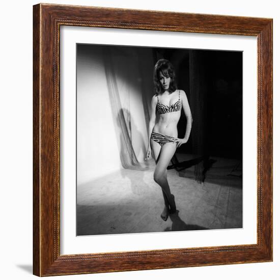 Claudine Auger on the Set from the Movie Thunderball-Mario de Biasi-Framed Photographic Print