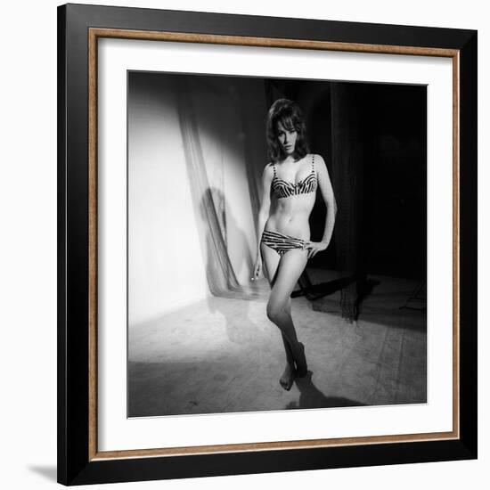 Claudine Auger on the Set from the Movie Thunderball-Mario de Biasi-Framed Photographic Print