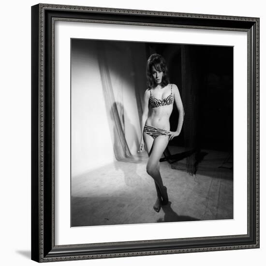 Claudine Auger on the Set from the Movie Thunderball-Mario de Biasi-Framed Photographic Print