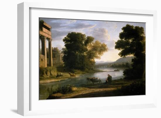 Claudio de Lorena / The Ford, ca. 1644-Claude Lorrain-Framed Giclee Print