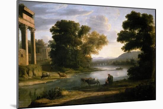 Claudio de Lorena / The Ford, ca. 1644-Claude Lorrain-Mounted Giclee Print