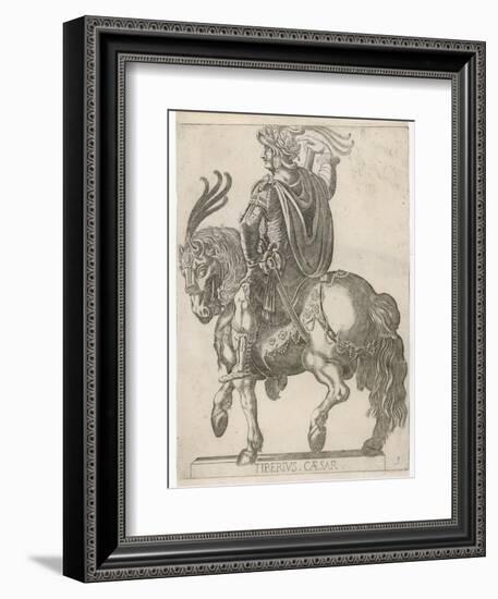 Claudius Nero Caesar Augustus Tiberius Second Emperor of Rome Looking Impressive on Horseback-null-Framed Art Print