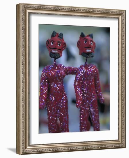 Clay Devils Exchanged Between Friends During the Day of the Dead Festivities, Oaxaca, Mexico-Judith Haden-Framed Photographic Print