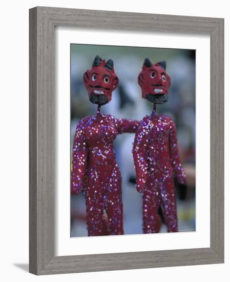 Clay Devils Exchanged Between Friends During the Day of the Dead Festivities, Oaxaca, Mexico-Judith Haden-Framed Photographic Print