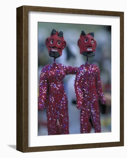 Clay Devils Exchanged Between Friends During the Day of the Dead Festivities, Oaxaca, Mexico-Judith Haden-Framed Photographic Print