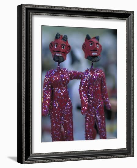 Clay Devils Exchanged Between Friends During the Day of the Dead Festivities, Oaxaca, Mexico-Judith Haden-Framed Photographic Print