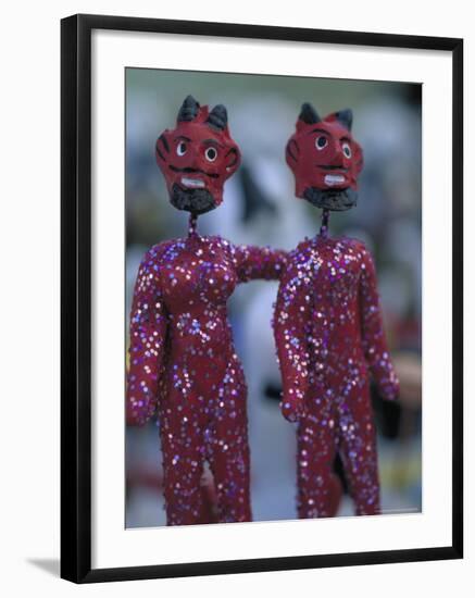 Clay Devils Exchanged Between Friends During the Day of the Dead Festivities, Oaxaca, Mexico-Judith Haden-Framed Photographic Print