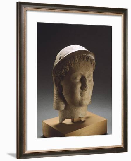 Clay Head, from Medma, Near Rosarno, Calabria, Italy, 6th and 5th Centuries BC-null-Framed Giclee Print