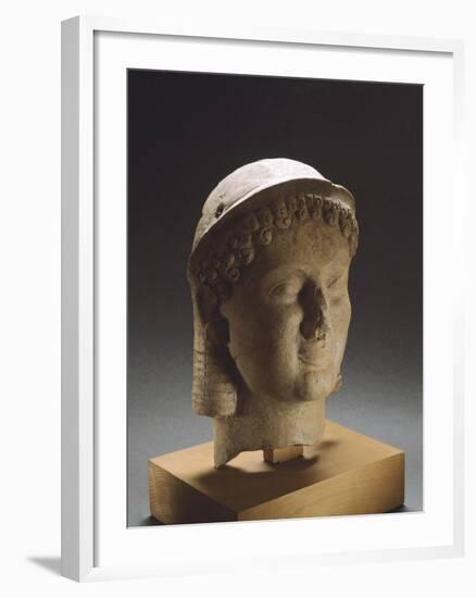 Clay Head, from Medma, Near Rosarno, Calabria, Italy, 6th and 5th Centuries BC-null-Framed Giclee Print