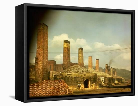 Clay Portfolio 1/51: Empty Kiln Setting at Robinson Clay Product's Plant No. 6 at Midvale, Ohio-Walker Evans-Framed Premier Image Canvas