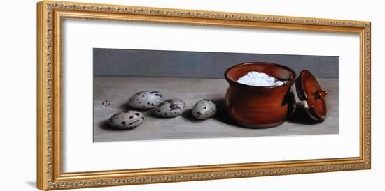 Clay Pot and Quail Eggs, 2008-James Gillick-Framed Giclee Print