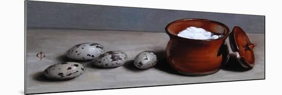 Clay Pot and Quail Eggs, 2008-James Gillick-Mounted Giclee Print