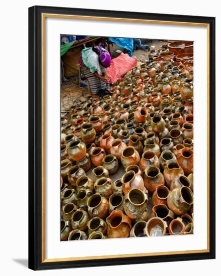 Clay Pot Vendor, Lake Atitlan, Solola, Western Highlands, Guatemala-Cindy Miller Hopkins-Framed Photographic Print