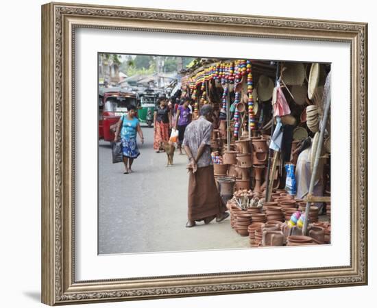 Clay Products at Market, Weligama, Southern Province, Sri Lanka, Asia-Ian Trower-Framed Photographic Print