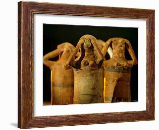 Clay Statuettes of Mourner, Bahariya Museum, Bahariya Oasis, Valley of the Golden Mummies, Egypt-Kenneth Garrett-Framed Photographic Print