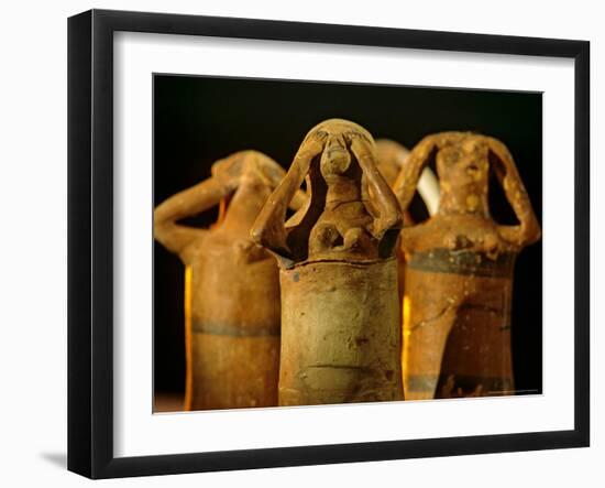 Clay Statuettes of Mourner, Bahariya Museum, Bahariya Oasis, Valley of the Golden Mummies, Egypt-Kenneth Garrett-Framed Photographic Print