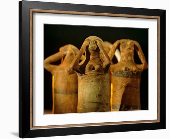 Clay Statuettes of Mourner, Bahariya Museum, Bahariya Oasis, Valley of the Golden Mummies, Egypt-Kenneth Garrett-Framed Photographic Print