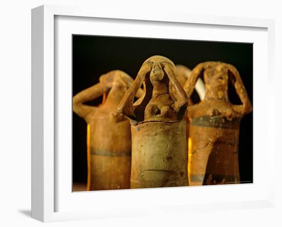 Clay Statuettes of Mourner, Bahariya Museum, Bahariya Oasis, Valley of the Golden Mummies, Egypt-Kenneth Garrett-Framed Photographic Print