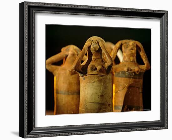 Clay Statuettes of Mourner, Bahariya Museum, Bahariya Oasis, Valley of the Golden Mummies, Egypt-Kenneth Garrett-Framed Photographic Print