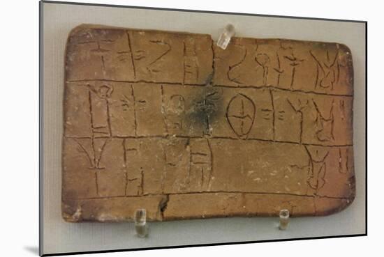 Clay Tablet Inscribed with Mycenaean Linear B Script. National Archaeological Museum. Athens.…-null-Mounted Giclee Print