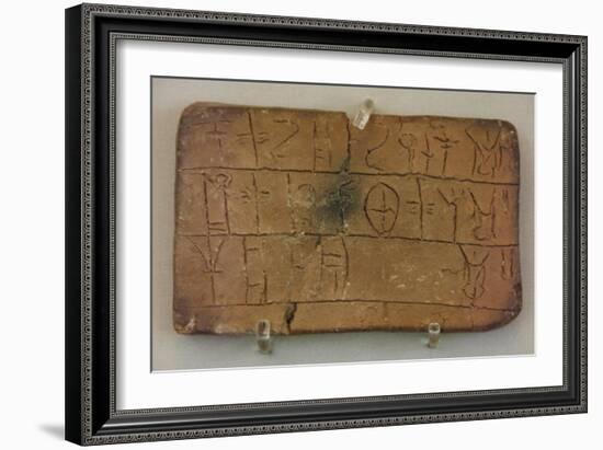 Clay Tablet Inscribed with Mycenaean Linear B Script. National Archaeological Museum. Athens.…-null-Framed Giclee Print